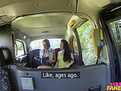 Sensual Lesbian Fun In British Taxi 1 - Female Fake