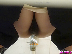 asian teen pissing in toilet