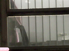 Rehearsals pt1. Jeny Smith in tansparent suit with high heels. Spy cam