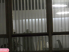 Rehearsals pt1. Jeny Smith in tansparent suit with high heels. Spy cam