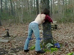 My Slut Tied To A Tree And Fucked Rough