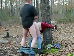 My Slut Tied To A Tree And Fucked Rough