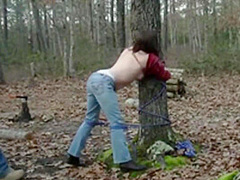 My Slut Tied To A Tree And Fucked Rough