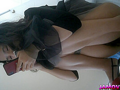 asian teen pissing in toilet