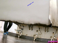 asian teen pissing in toilet