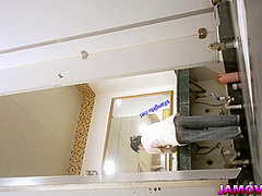 asian teen pissing in toilet