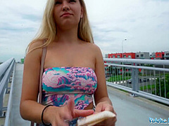 She Flashes Her Tits And Ass On A Bridge Then Has Sex With A Stranger