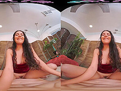 Sexy Latina rides her male sex doll in virtual reality