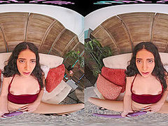 Sexy Latina rides her male sex doll in virtual reality