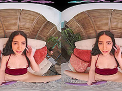 Sexy Latina rides her male sex doll in virtual reality