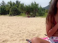 Katty West In Girl Eating Fruit Without Panties On A Public Beach - Public Pussy Flashing 8 Min