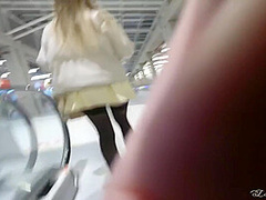 Petite Girl Flashing Pussy Under Miniskirt In Mall (risky Upskirt)