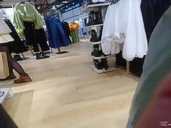 Petite Girl Flashing Pussy Under Miniskirt In Mall (risky Upskirt)