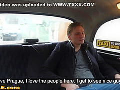 Smallboob Blonde Taxi Driver Rides Passenger On A Backseat
