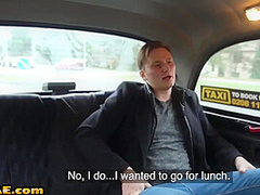 Smallboob Blonde Taxi Driver Rides Passenger On A Backseat