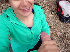 Cute Latina Amateur Gets Lost In The Woods And Deepthroats A Big White Cock For Directions To Out