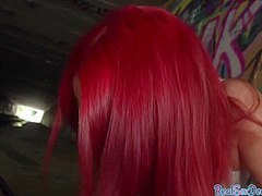 Busty Redhead Euro Publicly Fucking In Kinky Couple