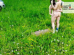 Passionate Sex Of A Young Couple In The Field