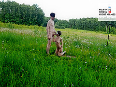 Passionate Sex Of A Young Couple In The Field