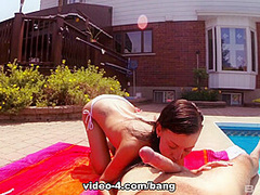Amylee plays with her pussy while giving her man a blowie! - BANG!
