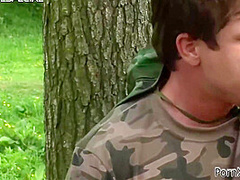 Army Bitch Gets Muff Pumped Outdoors