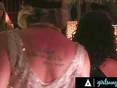 GIRLSWAY - 20's Ladies Have WILD THREESOME at a Dame's Only Club! They Fucked in Front of Everyone!