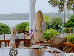 Blonde Beauties Nancy & Eva Get Naughty At Work