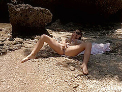Public Adventures Summer Games With Huge Dildo On The Beach