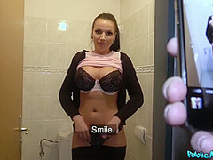 Toilet Screw With Sultry Big Juggs Babe 1 - Public A