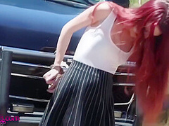 Sexy Redhead And Hot Brunette Get Fucked Outdoors