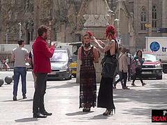Public BDSM slut humiliated and spanked by audience
