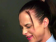 CFNM voyeur teacher watching college 3some BJ by babes