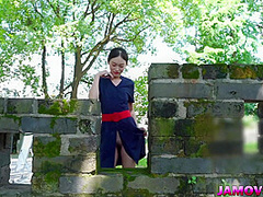 Pretty Asian Girl Masturbating On Public