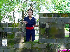 Pretty Asian Girl Masturbating On Public