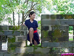 Pretty Asian Girl Masturbating On Public