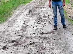 A Public Place. A Lover Of Passionate Blowjob Met A Guy In The Forest And Sucked Him Off