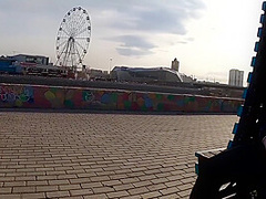Guy Masturbates On The Promenade In The City Center