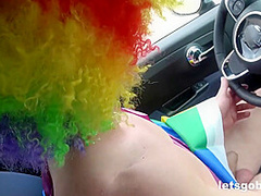 Bi Hitchhikers Picked Up By Perv Clown Hunter By