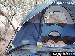 Camping Dykes Pussylicking In Tent During Sapphic Session