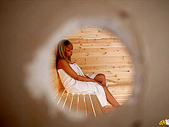 Millie Fenton in Sauna Spy - DownblouseJerk