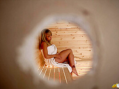 Millie Fenton in Sauna Spy - DownblouseJerk
