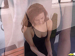 Georgie in Casual Slips - DownblouseJerk