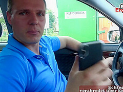 Real Public Blowjob Date with german skinny blonde Street Slut