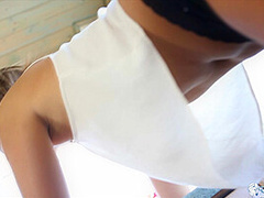 Laura in Sheer Upblouse - DownblouseJerk