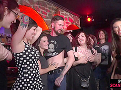 BDSM public babe fucked and covered with cum 4 voyeurs