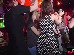 BDSM public babe fucked and covered with cum 4 voyeurs