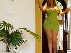 Why is my big tits milf neighbor masturbating in the garden?