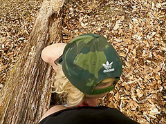 Phat Ass Milf Gets Rough Anal Bent Over A Log In The Forest