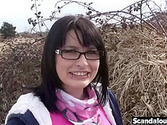 Sweet Shelly blowjob closeup outdoor