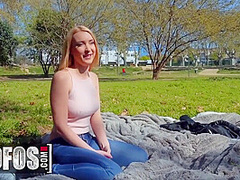 Jordi Meets Blonde Hottie Amaris At The Park & Offers Her Money To Ride His Hard Cock